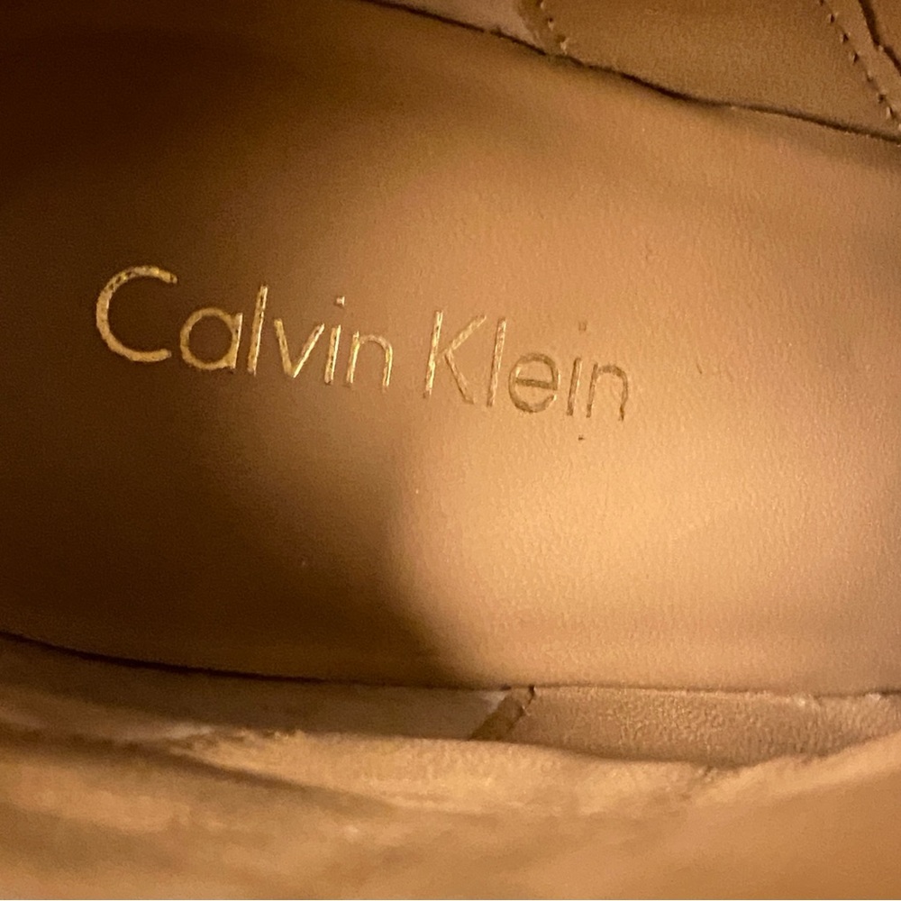 Calvin Klein Bernadet Platform Black Gold Patent Leather Boots size 5 - Picture 6 of 7